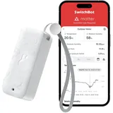 SwitchBot IP65 Hygrometer Thermometer Innen Außen, Bluetooth Thermometer con Taupunkt/VPD/Absolute Feuchtigkeitssensor, Außenthermometer, Datenspeicherung für Gewächshaus Weinkeller