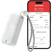 SwitchBot IP65 Hygrometer Thermometer Innen Außen, Bluetooth Thermometer con Taupunkt/VPD/Absolute Feuchtigkeitssensor, Außenthermometer, Datenspeicherung für Gewächshaus Weinkeller