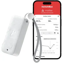 SwitchBot IP65 Hygrometer Thermometer Innen Außen, Bluetooth Thermometer con Taupunkt/VPD/Absolute Feuchtigkeitssensor, Außenthermometer, Datenspeicherung für Gewächshaus Weinkeller
