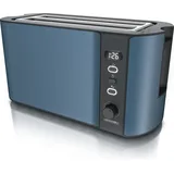 Arendo Toaster, 2 lange Schlitze, für 4 Scheiben, 1500 W, Langschlitz, Brötchenaufsatz, Wärmeisolierendes Gehäuse, Display, blau - Blau