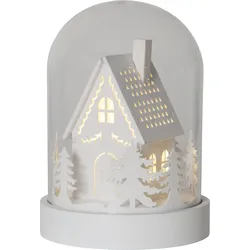 LED-Deko"Kupol",weiß, Haus, Timer, Batterie