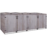 MCW XL 4er-/8er-Mülltonnenverkleidung MCW-H74, Mülltonnenbox, erweiterbar 126x316x98cm Holz MVG ~ anthrazit-grau