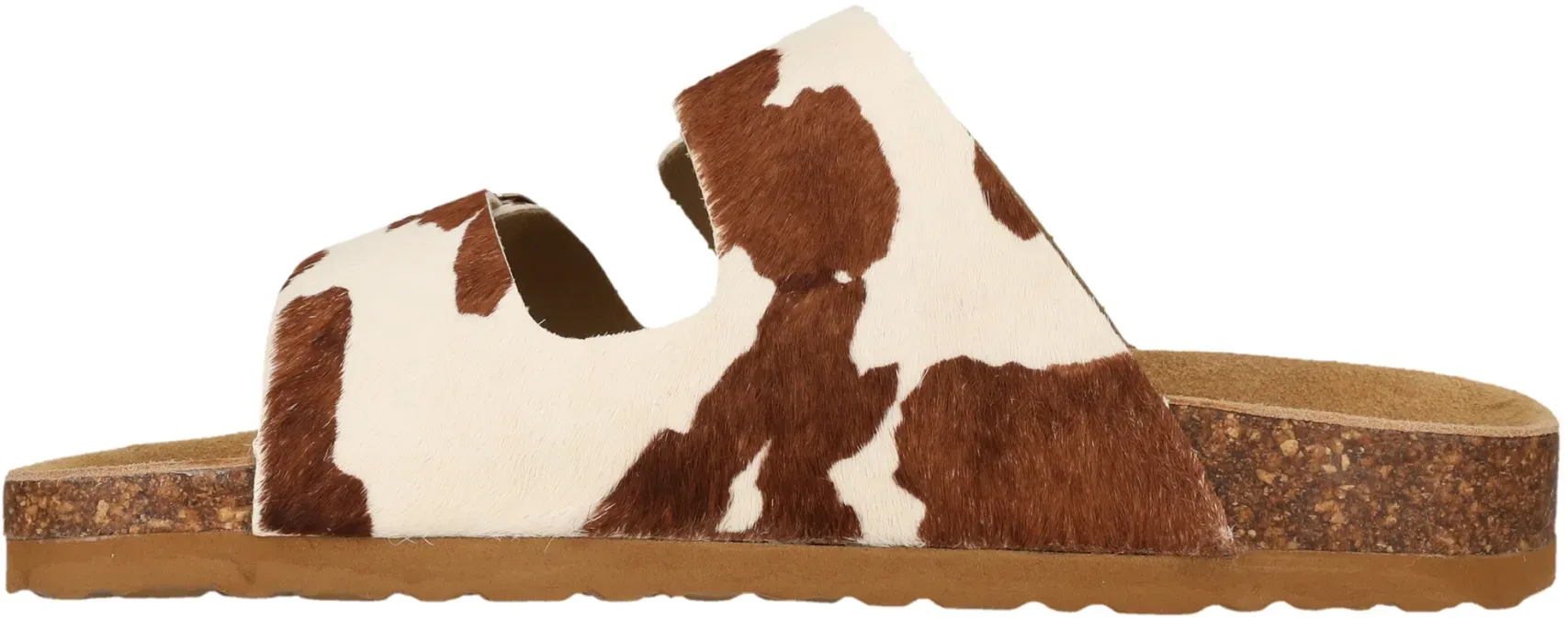 Reina W Leather Cork Sandal BROWN COW PRINT 40