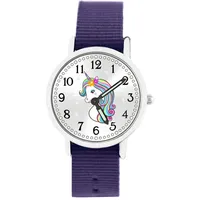 Brecjon Armbanduhr Mädchen Jungen Kinderuhr Einhorn Lernuhr 5ATM wasserdicht Wechselarmband violett 902