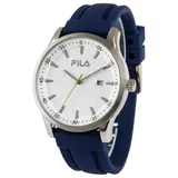 FILA Armbanduhr Herren, mit Datumsanzeige und Sekundenzeiger - Blau/Weiß