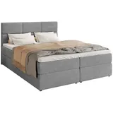 bromarkt Boxspringbett mit Bettkasten, Polsterbett, Bett Hellgrau, Textil, H3, Höhe ca. 18 cm, 160x200 cm, Schlafzimmer, Betten, Boxspringbetten