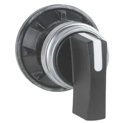 Schneider Electric KBA1H Betät.element m. Frontring Ø 29mm, Kunst, -Frontr., silberf., Knebel, schwarz