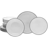 CreaTable Luna Black Line Tafelservice 18-tlg. weiß