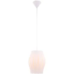 Pendelleuchte Deckenlampe Essbereich Hängeleuchte mit einem weißen Lampenschirm, Metall Kunststoff, 1x E27, DxH 30x150 cm, Wohnzimmer