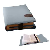 SKIN von Barth & Bauer Lesezeichen BookSKIN Buch Einband Größenverstellbar Himmel-Blau/Weiß