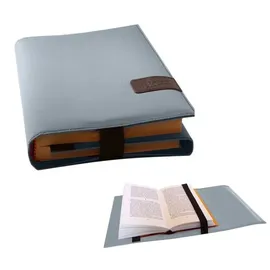 SKIN von Barth & Bauer Lesezeichen BookSKIN Buch Einband Größenverstellbar Himmel-Blau/Weiß