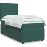 vidaXL Boxspringbett 140 x 200 cm Dunkelgrün