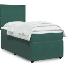 vidaXL Boxspringbett 140 x 200 cm Dunkelgrün