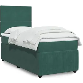 vidaXL Boxspringbett 140 x 200 cm Dunkelgrün