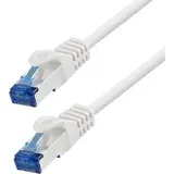 Logilink CQ4101S RJ45 Patchkabel CAT 6a S/FTP Weiß vergoldete Steckkontakte, Flammwidrig, mit Rastnasenschutz 1St.