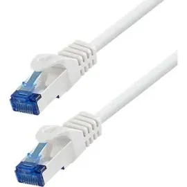 Logilink CQ4101S RJ45 Patchkabel CAT 6a S/FTP Weiß vergoldete Steckkontakte, Flammwidrig, mit Rastnasenschutz 1St.
