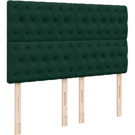 vidaXL Boxspringbett 140 x 200 cm Dunkelgrün