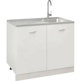 vidaXL Spüle mit Abtropffläche rechts Einbau Edelstahl Handbetätigung 1000 x 600 mm