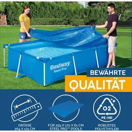 BESTWAY Flowclear Poolabdeckung blau 259x170 cm