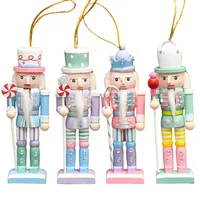 Christmas Ornaments Nutcracker | Nutcracker Soldier Figures | Wooden Candy Color Nutcracker | Decorative Tabletop Nutcracker | Holiday Tabletop Figurines | Nostalgic Charm for Christmas Decorations