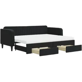 vidaXL Tagesbett Ausziehbar mit Schubladen Schwarz