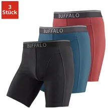 Buffalo Langer Boxer Boxershorts rot / schwarz / petrol S 3er Pack
