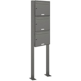 AL Briefkastensysteme Premium Standbriefkasten RAL 9007 freistehend Postkasten Stünder 1x3 s