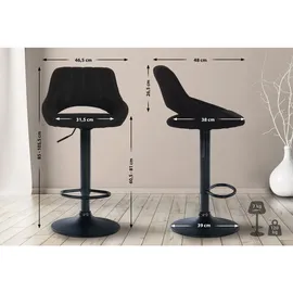 CLP Barhocker Milet 47 x 85 x 48 cm Schwarz