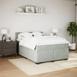 vidaXL Boxspringbett 140 x 200 cm Hellgrau