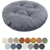 Lsjoaw Sitzkissen Rund 45cm Dicke 8cm 1 Stück Bodenkissen Rund Sitzpolster Stuhlauflage Sitzpolster Stuhlkissen Polster Auflage für Wohnzimmer Büro Konferenzraum Cordstoff (Hellgraublau)