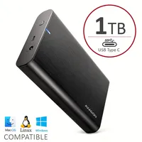 Externe HDD AXAGON Aluminium 1TB USB-C 5Gbps 3,5" 1000GB für Mac, PC, Backups
