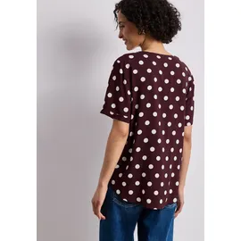 STREET ONE Kurzarmbluse mit allover Punkteprint Rot 38
