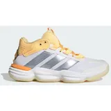 adidas Damen Handballschuhe Court Stabil, Hallenschuh - Cloud White / Crystal Sky / Ice Tangerine - 47 1/3 in Grau FTWWHT/CRSK/ICTA