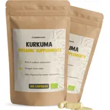 Cupplement Kurkuma 80 Kapseln mit schwarzem Pfeffer Piperin 600 MG pro Kapsel Bio - Antioxidans - Curcumin - Ergänzung - Superfood - kein Pulver, ...