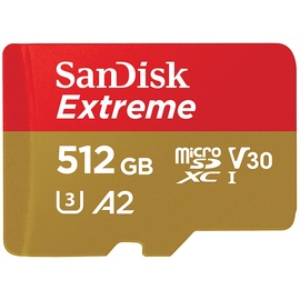 SanDisk Extreme microSDXC UHS-I U3 A2 V30 + SD-Adapter 512 GB