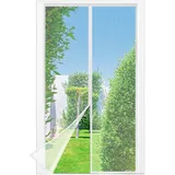 luxuskollektion Fliegengitter Balkontür Magnet Klettband Insektenschutz 110*220cm Weiß