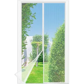 luxuskollektion Fliegengitter Balkontür Magnet Klettband Insektenschutz 110*220cm Weiß