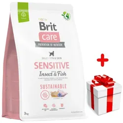 BRIT CARE Sustainable Sensitive Insect & Fish 3kg+ Überraschung für den Hund