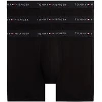 Tommy Hilfiger Herren 3er Pack Boxershorts Briefs mit Logobund, Schwarz (Black/Black/Black), S
