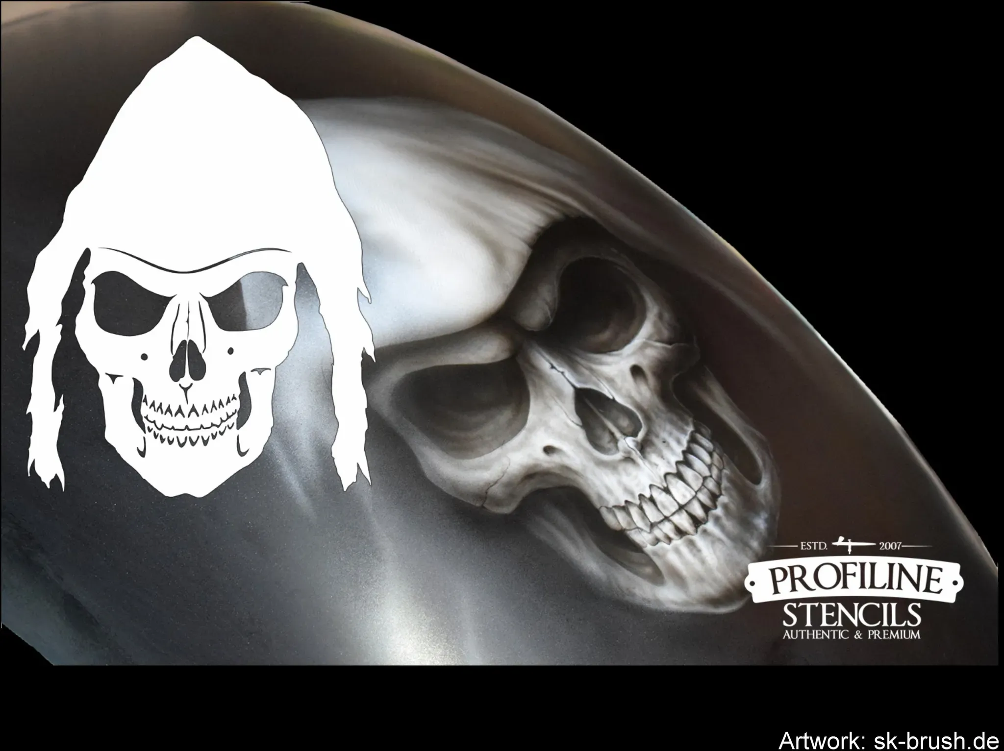 Reaper Skull | Totenkopf Airbrush-Schablone | ca. 25 x 19cm