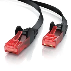 CSL Cat 6 Flachband LAN Kabel - mehrfach geschirmt - UTP Gigabit - 1000 Mbit/s - Patchkabel Flachkabel - Netzwerkkabel - 30m
