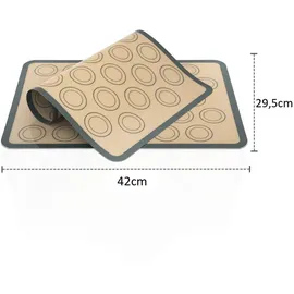 Intirilife Backmatten, Grau, Kunststoff, 29.5x42 cm, antihaftbeschichtet, Backen, Backformen