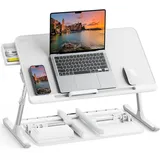 LuxusKollektion Laptoptisch Höhenverstellbarer Bett-Tisch Eco-Holzplatte PVC-Leder Laptop Sofa