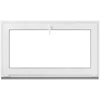 Framex Kellerfenster Kippfenster Weiß 2-fach 85 x 55 cm, Kunststofffenster PVC mit 32 mm Verglasung (4/24/4), Fenster zum Kippen für Garage und Gartenhaus, BxH 850 x 550 mm