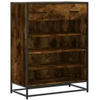 VidaXL Schuhschrank Räuchereiche 75x38x97,5 cm Holzwerkstoff Metall