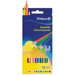 Pelikan Buntstifte Standard dreieckig 12 Farben sortiert