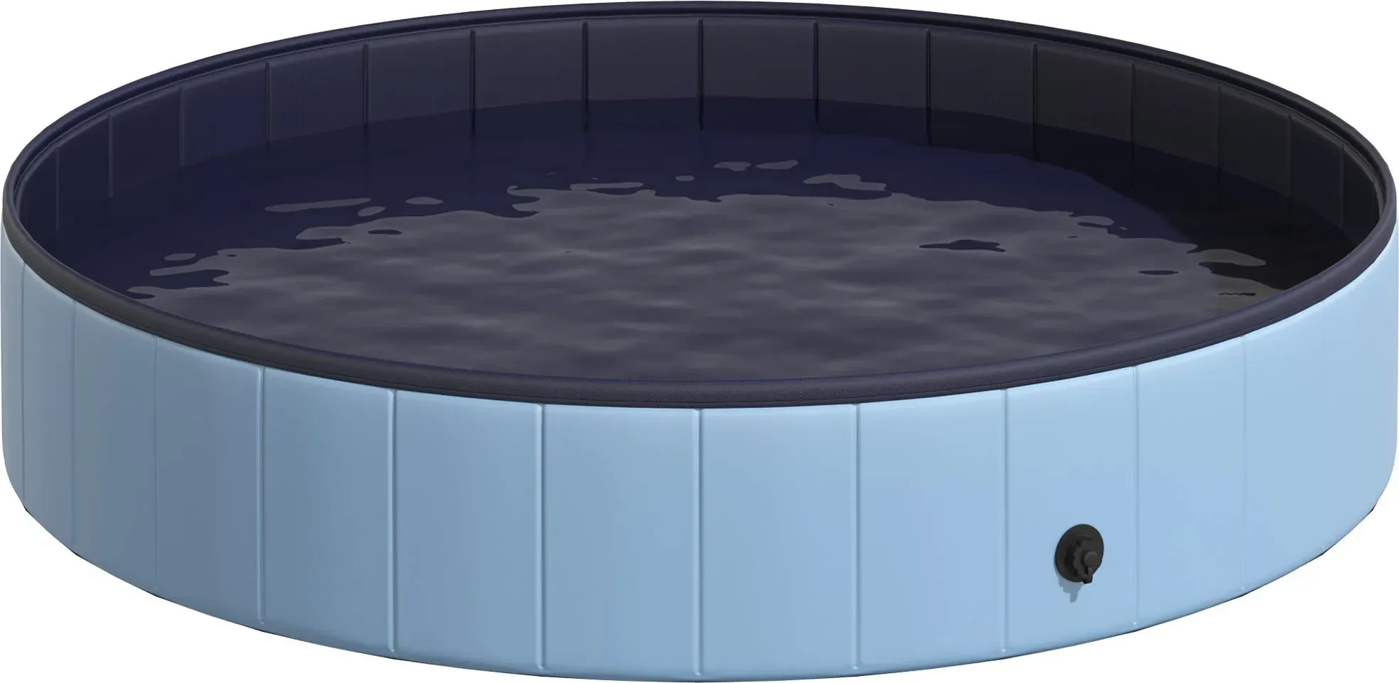 PawHut Hundepool PVC faltbar rutschfest leicht zu reinigen Durchmesser 160 cm Höhe 30 cm blau   Aosom