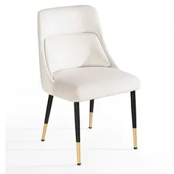 KADIMA DESIGN Esszimmerstuhl Samt Beige Küchenstuhl mit schwarzen Beinen, Schalenstuhl Modern, Polsterstuhl mit Stoffbezug, Stuhl Gepolstert mit integriertem