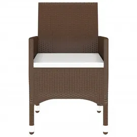 vidaXL 3-tlg. Bistro-Set Poly-Rattan und Hartglas Braun