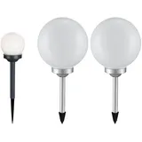 ETC Shop Solarleuchte Kugel Garten Kugelleuchte Solar LED Solarleuchten, weiß, Erdspieß, Leuchtdauer ca. 6-8 Stunden, Warmweiß, D 10/20 cm,